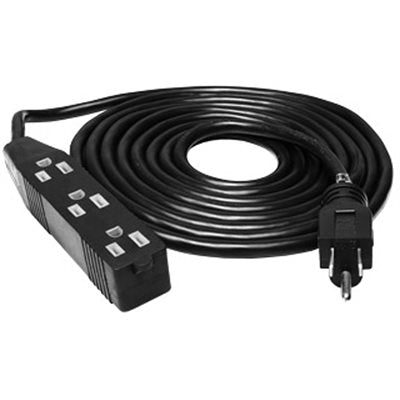 Hydrofarm 3 Outlet Extension Cord, 120V - 12 FT