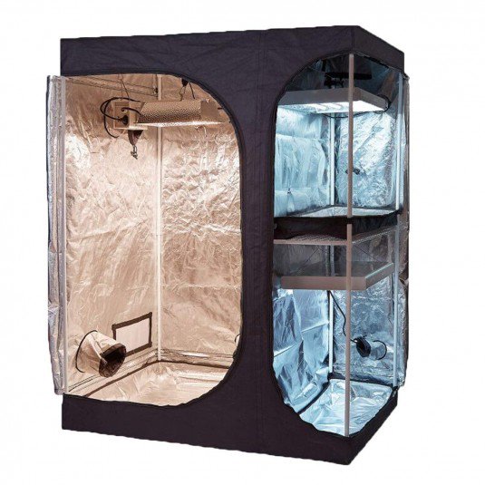 multi chamber grow tent 5' x 4' x 6.5' Fusion Hut 600D Multi-Chamber Grow Tent – Tree of Life Inc