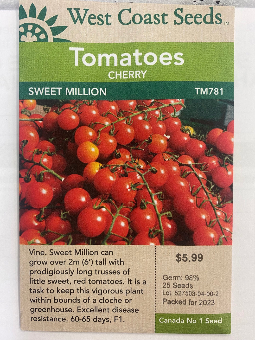 Tomatoes Cherry - Sweet Million 25 Seeds