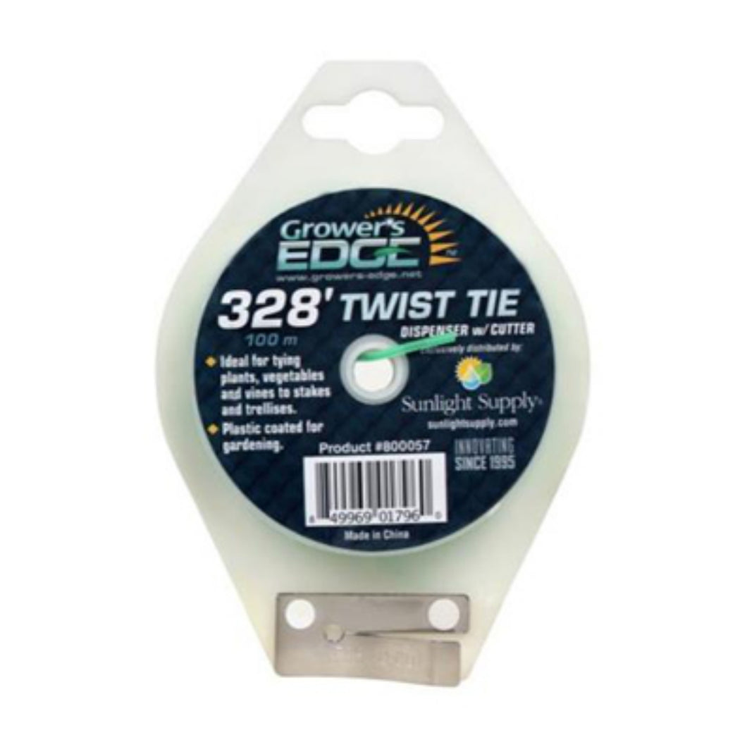 Grower's Edge Green Twist Tie Dispenser w/ Cutter - 328 ft.