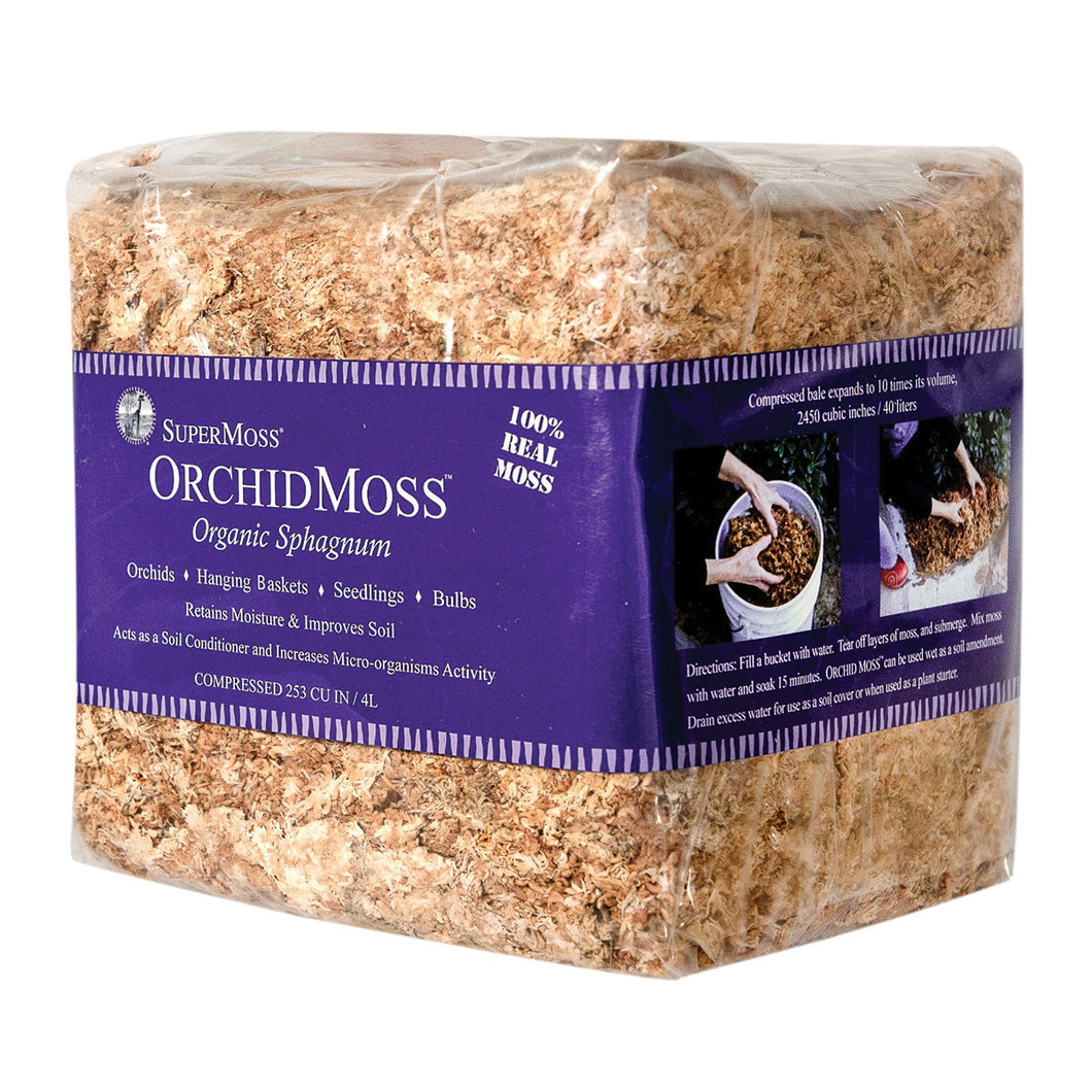SuperMoss Sphagnum Moss - Natural White 1lb Compressed Bale
