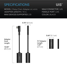 Load image into Gallery viewer, UIS 2-in-1 Splitter, Daisy-Chain Adapter Dongle
